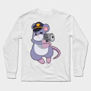 Mouse as Police officer with Police hat Long Sleeve T-Shirt